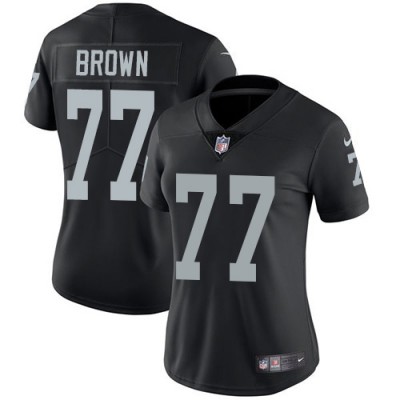 Nike Las Vegas Raiders #77 Trent Brown Black Team Color Women's Stitched NFL Vapor Untouchable Limited Jersey